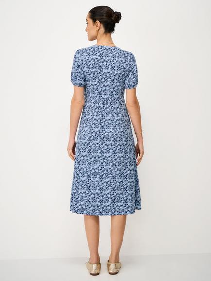 Crew Clothing Kiki Floral Shirt Dress containing LENZING™ ECOVERO™ Viscose - view 2, Airforce Blue