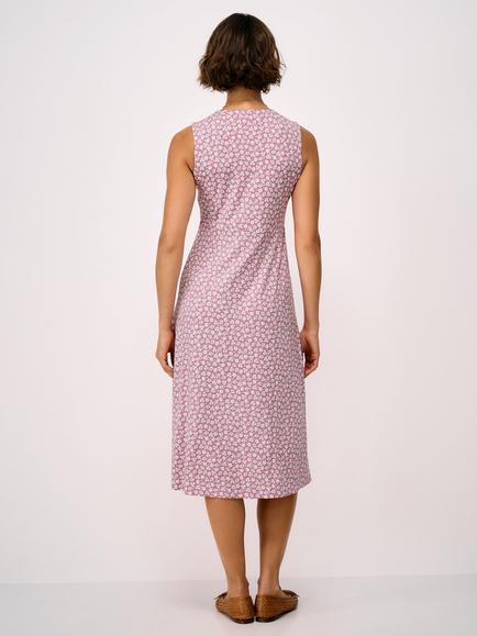 Crew Clothing Alyssa Floral Jersey Dress containing LENZING™ ECOVERO™ Viscose, Pink/Multi - view 2, Pink/Multi