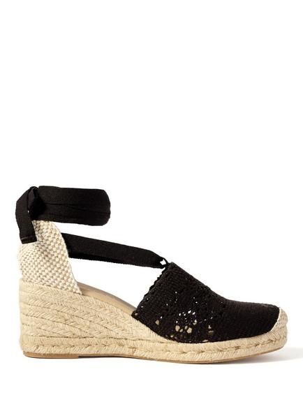 Mint Velvet Laura Wedge Heel Espadrille Sandals, Black