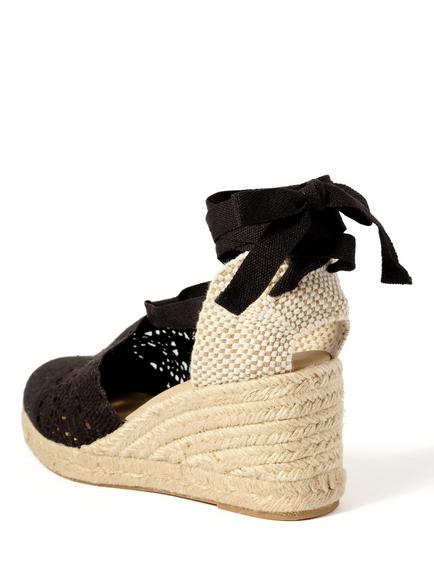 Mint Velvet Laura Wedge Heel Espadrille Sandals - view 2, Black