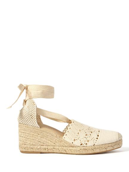 Mint Velvet Laura Wedge Heel Espadrille Sandals, Natural Cream