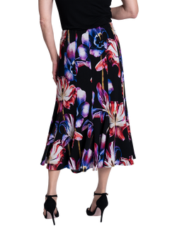 chesca Tulip Panelled Midi Skirt, Black/Multi - view 2, Black/Multi