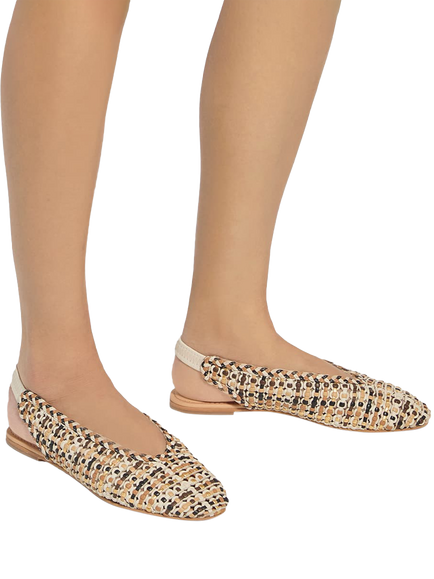 Dune London Hollianne Woven Leather Slingback Ballerina Pumps - view 2, Multi