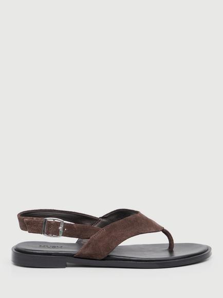 HUSH Zenya Suede Strappy Sandals, Dark Brown, Dark Brown