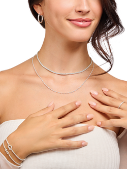 THOMAS SABO Cubic Zirconia Necklace, Silver - view 2, Silver