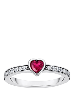THOMAS SABO Crystal Heart Ring, Silver/Red, Silver/Red