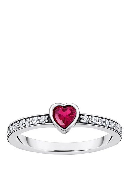 THOMAS SABO Crystal Heart Ring, Silver/Red, Silver/Red