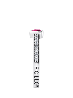 THOMAS SABO Crystal Heart Ring, Silver/Red - view 2, Silver/Red