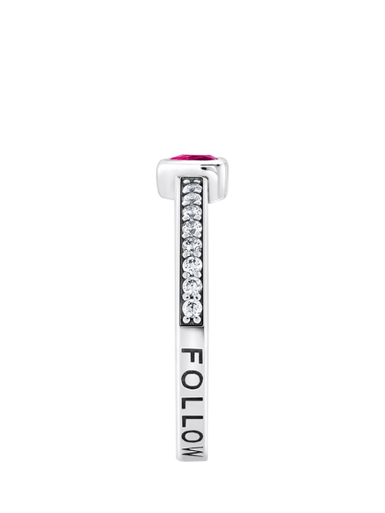 THOMAS SABO Crystal Heart Ring, Silver/Red - view 2, Silver/Red