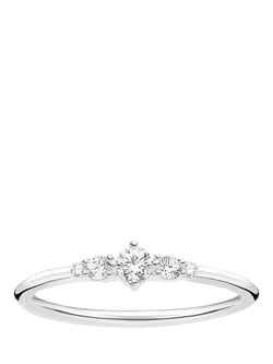 THOMAS SABO Round Cut Cubic Zirconia Ring, Silver, Silver