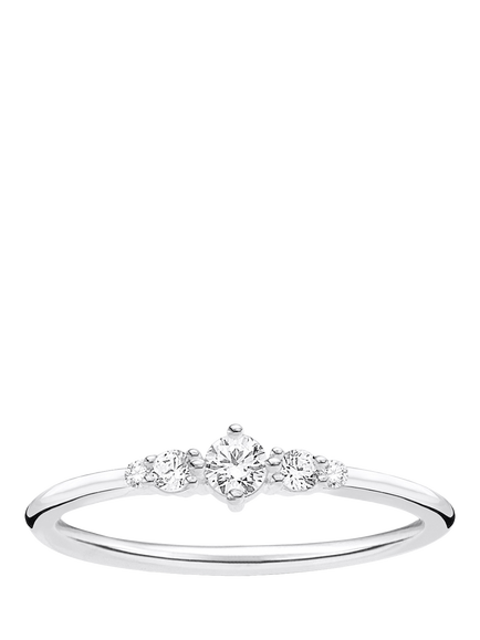 THOMAS SABO Round Cut Cubic Zirconia Ring, Silver, Silver