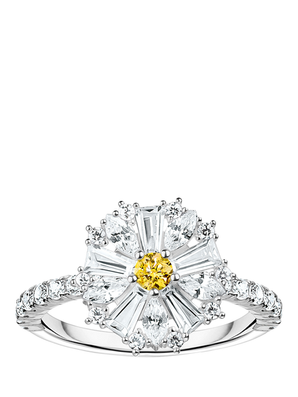 THOMAS SABO Crystal Daisy Cocktail Ring, Silver, Silver