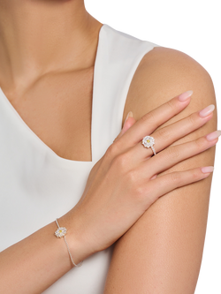 THOMAS SABO Crystal Daisy Cocktail Ring, Silver - view 2, Silver