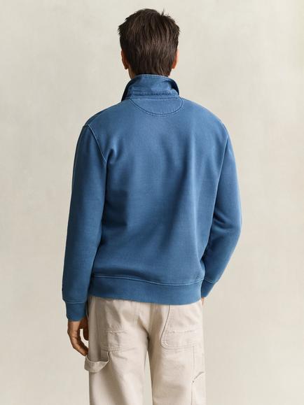 GANT Cotton Rich Rugby Sweatshirt Top, Vintage Blue - view 2, Vintage Blue