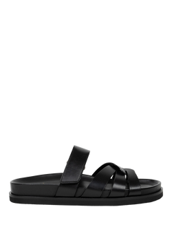 Bobbies Atlas Leather Footbed Sandals, Passion Black, Passion Black