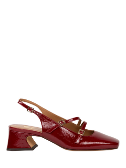 Bobbies Becca Crumpled Patent Leather Slingback Mary Janes, Cherry Gloss