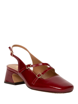 Bobbies Becca Crumpled Patent Leather Slingback Mary Janes - view 2, Cherry Gloss