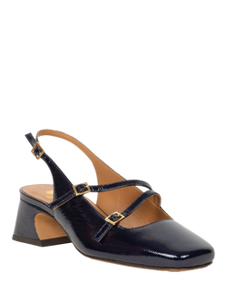 Bobbies Becca Crumpled Patent Leather Slingback Mary Janes - view 2, Shiver Blue