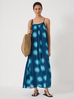 HUSH Soleil Print Beach Maxi Dress, Soleil Blue, Soleil Blue