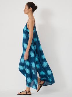 HUSH Soleil Print Beach Maxi Dress, Soleil Blue - view 2, Soleil Blue