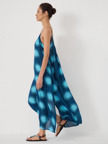 HUSH Soleil Print Beach Maxi Dress, Soleil Blue - view 2, Soleil Blue