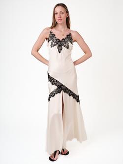 Amanda Wakeley Indre Silk Blend Lace Maxi Dress, White/Black