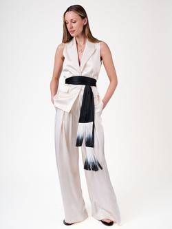 Amanda Wakeley Nika Tailored Waistcoat, White/Black, White/Black