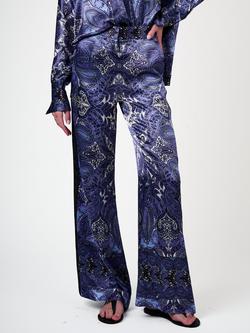 Amanda Wakeley Bethany Paisley Trousers, Blue Multi, Blue Multi