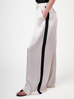 Amanda Wakeley Nico Side Stripe Trousers, White/Black - view 2, White/Black