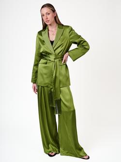 Amanda Wakeley Olivia Satin Suit Jacket, Green, Green