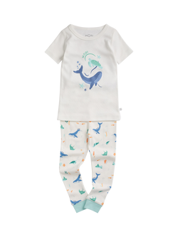 MORI Kids' Ocean Dreams Short Sleeve Pyjama Set, Multi, Multi