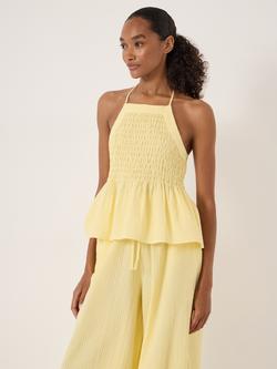 HUSH Seersucker Beach Top, Pale Yellow, Pale Yellow
