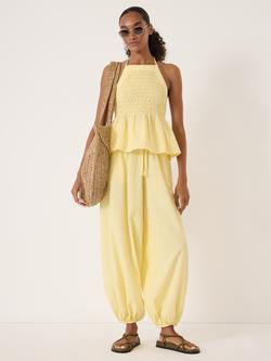 HUSH Seersucker Beach Top, Pale Yellow - view 2, Pale Yellow
