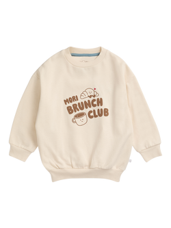 MORI Kids' Brunch Club Oversized Sweatshirt, Cream, Cream