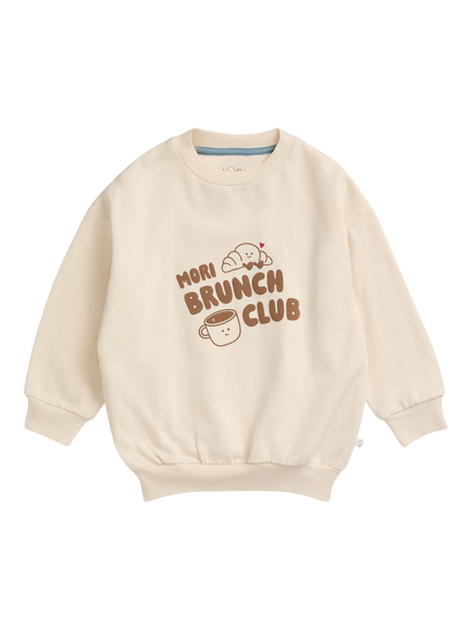 MORI Kids' Brunch Club Oversized Sweatshirt, Cream, Cream