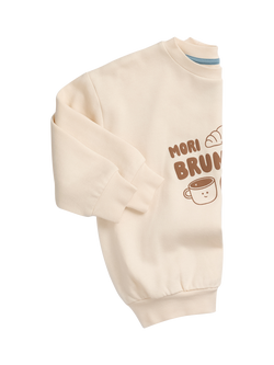 MORI Kids' Brunch Club Oversized Sweatshirt, Cream - view 2, Cream
