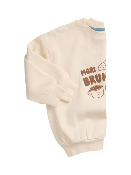 MORI Kids' Brunch Club Oversized Sweatshirt, Cream - view 2, Cream