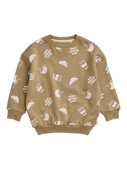 MORI Kids' Brunch Club Oversized Sweatshirt, Brown, Brown