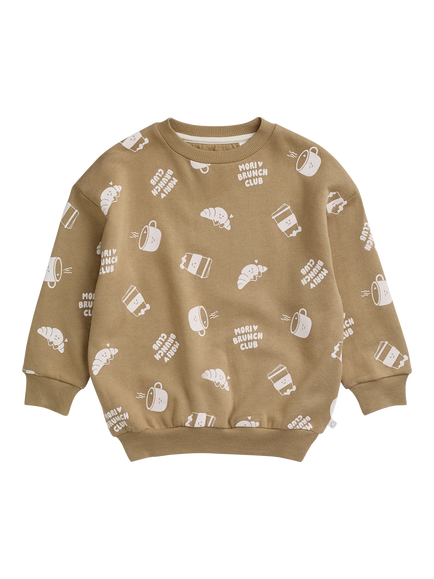 MORI Kids' Brunch Club Oversized Sweatshirt, Brown, Brown