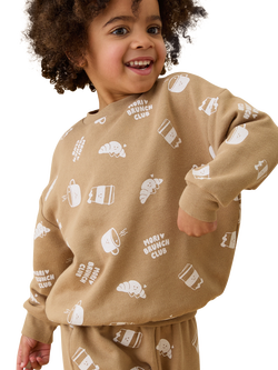 MORI Kids' Brunch Club Oversized Sweatshirt, Brown - view 2, Brown