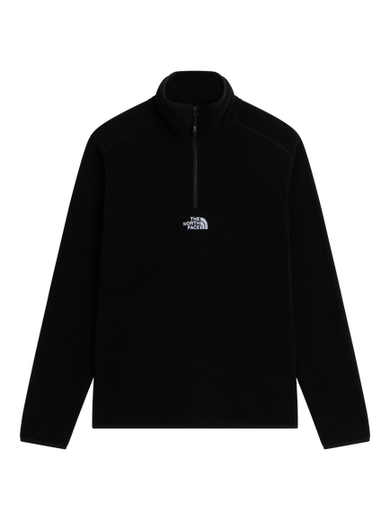 The North Face Men's Glacier 1/4 Zip Logo Fleece, Black, Black