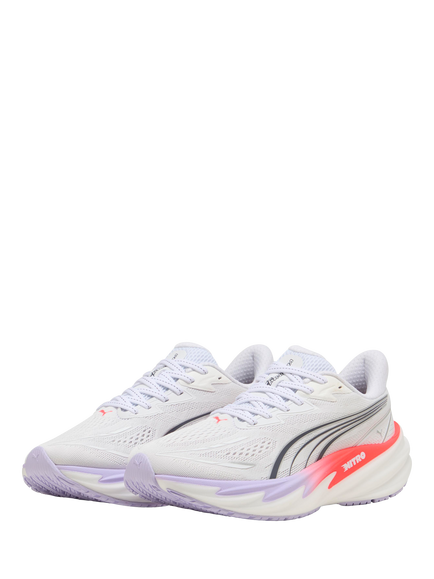 PUMA Velocity Nitro 5 Women's Sports Shoe, Puma White-Rd-Lav - view 2, Puma White-rd-lav