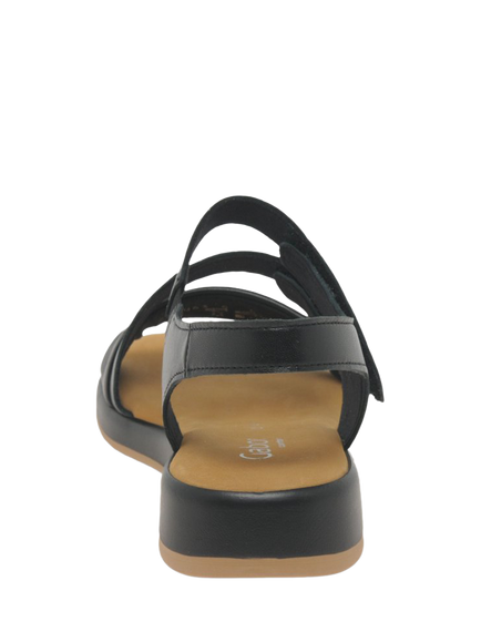 Gabor Oporto Strappy Sandals, Black Wide Fit - view 2, Black