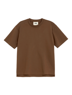 OAS Husker Crew Neck Cotton T-Shirt, Brown, Brown