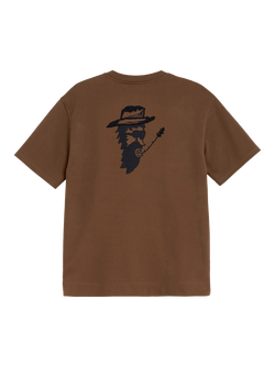 OAS Husker Crew Neck Cotton T-Shirt, Brown - view 2, Brown
