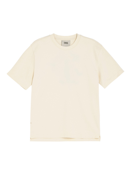 OAS Bronc Crew Neck Cotton T-Shirt, Ecru - view 2, Ecru