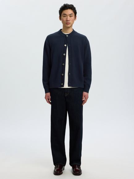 Selected Knitted Cardigan, Sky Captain - view 2, Sky Captain