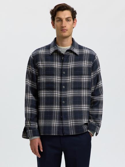 Selected Pablo Checked Overshirt Shirt, Sky Captain, Sky Captain