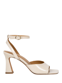 Bobbies Piper Crumpled Patent Leather Flared Heel Sandals, Chantilly