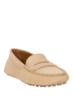 Bobbies Emma Suede Driver Loafers, Milos Beige - view 2, Milos Beige